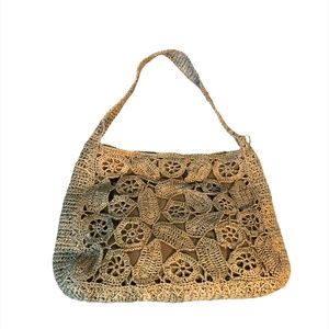 Flora Bella light green straw hobo bag